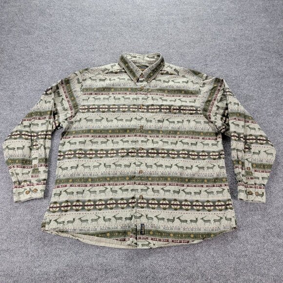 Woolrich Shirt Mens XL Southwestern Aztec Button Down Long Sleeve Vintage Preppy - Picture 1 of 8